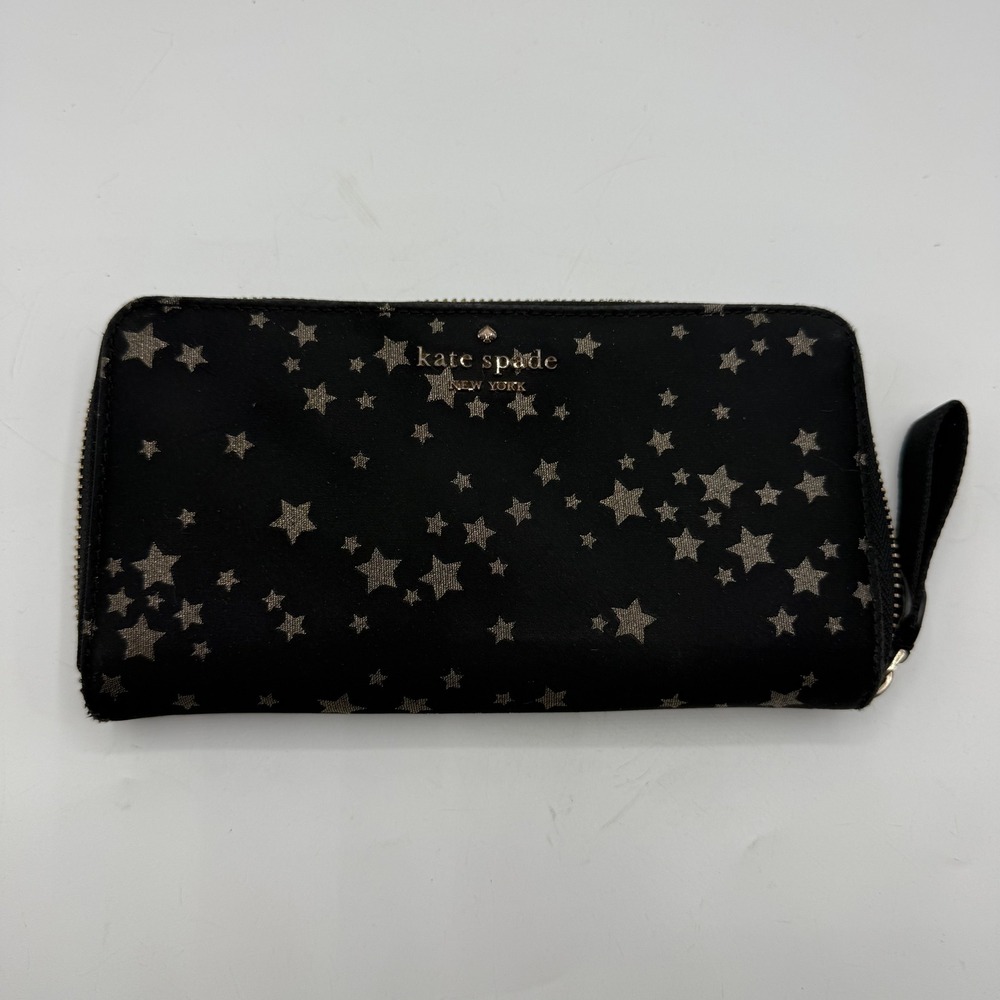 Kate Spade Chelsea Wallet Star Jacquard Zip Around Wristlet Little Better Nylon